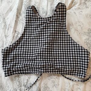 Black and White Checkered Women's bikini Top